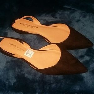 Black pointed flats size 11